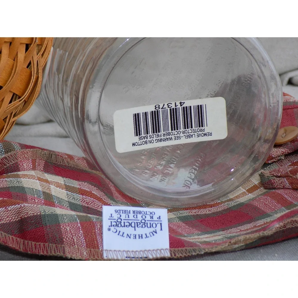 October Fields Basket w/ Protector, Liner & Charm Longaberger